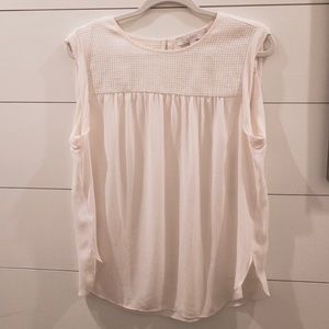 Ann Taylor loft blouse, ivory, size L